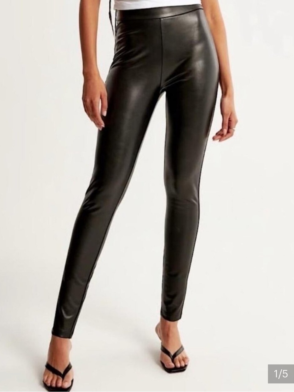 Abercrombie & Fitch faux leather Black High-Rise Leggings